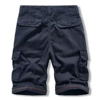 Cleariance Hourilly Muške kratke hlače ljeto na otvorenom, ležerna gumba čvrstog u boji Multi-džepne