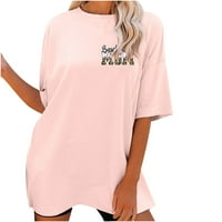 Prevelike smiješne majice Žene Ljetni vrhovi Labavi posadni krajnje majice Print Y2K dečko stils stila
