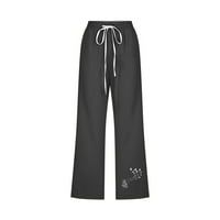 Aueoeo Capri pantalone za žene široke noge joga hlače Flowy Stretch Lounge Casual Hlače hlače hlače sa džepovima