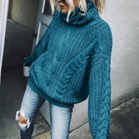 Džemper za ženske kornjače dugih rukava pulover kabela pletene džempere mekani skakač