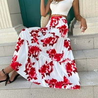 Cleance ženske suknje i haljine Ženski stil ličnosti Sweet Digital Print Veliki cvjetni suknji modna