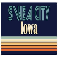Swea City Iowa Vinyl naljepnica za naljepnicu Retro dizajn
