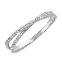 10k bijeli zlatni dijamantski zaobići vjenčani prsten