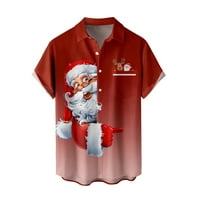 Muški božićni santa poklon 3D digitalni tisak dugme rever kratka rukava majica T majica 3D Novelty Nhhristmas