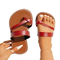 Leuncero ravne sandale za žene Ljetne slajdove plaže modni prsten za prsten za prstene klizne sanduke