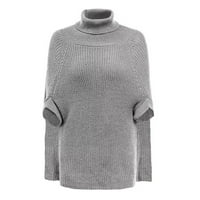 Feesfesfes Women džemperi Čvrsti kolor turtleneck džemper u obliku ogrtača Turtleneck haljina na prodaju