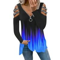 Cuoff ženske modne bluze košulje zimske slobodne tiskane pulover vrući dijamantni dugi rukav plus veličina