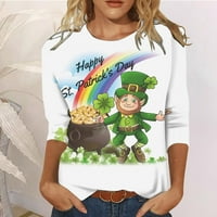 Amidoa ženska moda St.Patrick's Day za ispis majice rukava s bluzama okrugli vrat Ležerne prilike ljetna