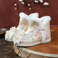 TODDLER GILRS platna cipela tople zimske čizme za snijeg vez za ispis cipela etničke stile pamučne čizme
