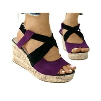 RotoSW ženske sandale za sandale za sandale za kopče ANKLE STRAP PLATFORENA Sandal Comfy Open TOE Ljeto