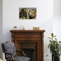 Lion mužjak i žensko, životinje figurativno neupućeno fotografsko ispis zidne umjetnosti prodano od