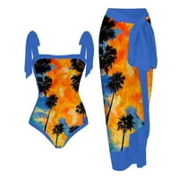 HFYIHGF Žene Cvjetni treperi Reverzibilni kravata Monokini Tummy Control kupaći kupaći kupaći set dugih
