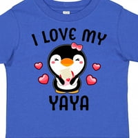 Inktastic Volim svoju Yaya sa slatkim pingvinom i srcima poklon toddler toddler djevojka majica