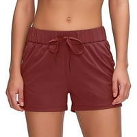 Finelylove Yogalicious Shorts Hotcos Hotsa Hots Woge High Squik Rise Yoga Solid Red S