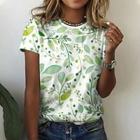 Penskeiy ženske modne vrhove printe casual labavim fit majicama bluza za bluzu za tisak okruglih vrata