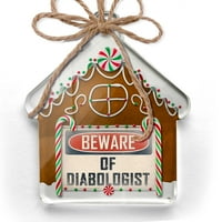 Ornament tiskan jednostrani pazite na dijabolog vintage smiješnog znaka Božić Neonblond