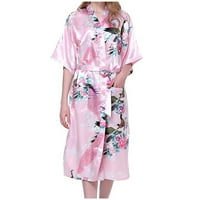 Ženske majice za spavanje, žene Nighthowns, Djevojke Bijele spavaćice, Ženske kupaonice Peacock Kimono