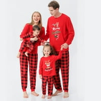 Božićne pidžame za obitelj dqueduo roditelj-dijete topli božićni set Štampano kućno nošenje pidžama
