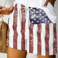 Četvrto srpnja Košulje Ženska američka zastava Štampane Casual Labavi džepovi Povratne hlače