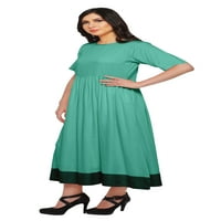 Moomaya a-line pamuk maxi kurti haljina za žene čvrste indijske modne tunike vrh