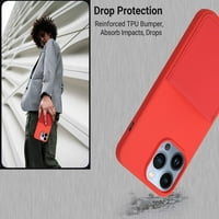 KupovinaBo futrola za iPhone pro max, ultra tanka mekana TPU silikonska zaštitna futrola sa utor za karticu - crvena
