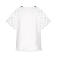 Ženski koševni ležerni vrhovi Čvrsta cvjetna bluza V Ret ties Majice kratkih rukava Pamuk mekani tunika