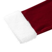 Follure Midi haljine za žene Crew vrat dugih rukava Soft Velvet Mrs Santa Claus Costim Božićna fantastična