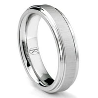 Andrea Jewelers Cobalt XF Chrome Satin Finish Wedding Band Prsten sa podignutim centrom SZ 11.5