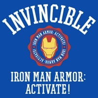 Boy's Marvel Iron Man oklop aktivira grafički tee Royal Blue Medium