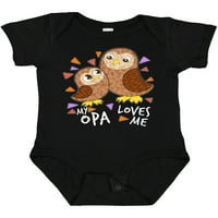 Inktastic moj Opa voli mene - slatka Owl Porodični poklon Baby Boy ili Baby Girl Bodysuit