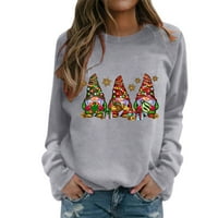 Komforna majica za žene Merry Božićni print O vrat Duks okrugli izrez Fit pulover vrhovi Ležerne majica