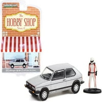 Diecast Volkswagen Golf Mki GTI srebrni metalik i trkački vozač automobila Figurine The Hobby Shop Serija