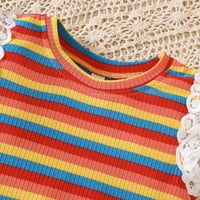 Djevojke za dijete Outfits Rainbow Ispiši proljeće Ljeto Trendi Leisure Top Hlače postavlja dječju odjeću