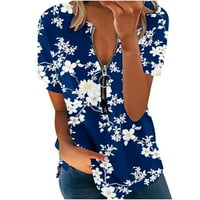 Ženske majice kratki rukav vrhovi bluze Regularne fit t majice Pulover vrhovi tees cvjetni ispis T-majice