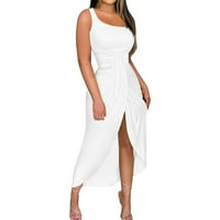 Lopecy-Sta ženska ljetna čvrsta haljina za dugu plažu splitske haljine party club haljina Party haljina