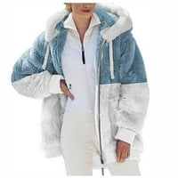 FOPP prodavač ženski modni plišani patentni zatvarač dugih rukava za šivanje tople džemper vrhove zimske plave m
