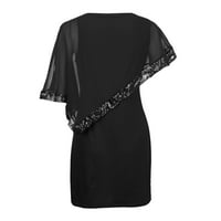 Haljine za žene plus veličine hladnog ramena prekrivanja asimetričnih šifonske haljine bez kaiševa