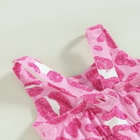 Kids Girl Suspeender Jumpsin Pink Leopard Ispiši ljetne hlače s rukavima bez rukava za bebu mališana