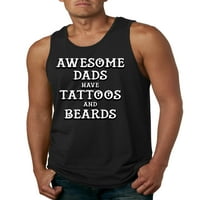 Divlji bobby, fenomenalni tate tetovaže i brade, očev dan, muškarci grafički tenk, crni, xx-veliki
