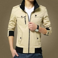 Jakne za muškarce modna casual čvrsta boja tanka jakna kaput top bluza