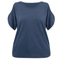 Colisha Women majica hladno rame Ljetne vrhove posada izrez majica prozračni odmor kratki rukav pulover