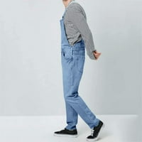 Teretne hlače za muškarce opuštene fit pantalone pantalone džepne crtanje traper čvrste muške duljine