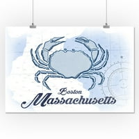 Boston, Massachusetts - Crab - plava - Primorska ikona - ART WORLY TEANTER