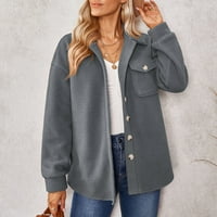 Ženska casual jakna casual ženska haljina jakna Ženska dugme Dugme dugih rukava Čvrsta boja džep modni casual zimski kaput bolji džemper