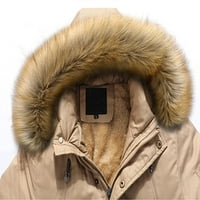 Duga plišana jesen i zima muška jakna ovratnik s kapuljačom s kapuljačom od rukavice muške muške muške
