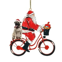 Manwang Creative Santa Biciklistički oblik Viseći dekor Božićni stil Ručno rađeni akrilni viseći widget