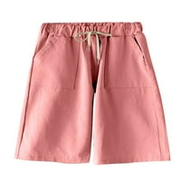 Avamo dame dno Bermuda Mini pantni nacrtavanje elastičnih struka kratke hlače za žene labave ljetne kratke hlače za odmor ružičasta 5xl