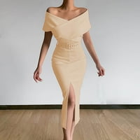 Mikilon ženska haljina na prodaju Ženska ljetna zavoja u boji bez letnje bez rukava, dugi maxi haljine