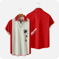 Havajski košulje za kuglanje za muškarce s kratkim rukavima tiskanim redovnim fit ljetnim plažom casual