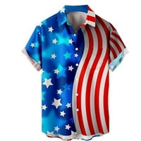 Muška majica Modna dana nezavisnosti Zastava 3D Digitalni ispis Modni rever dugme Kratki čajni majice